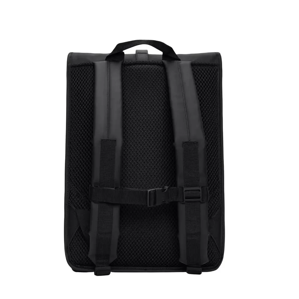 Rains Men's Rolltop Rucksack W3 Backpack Adjustable Straps Black One Size NWT